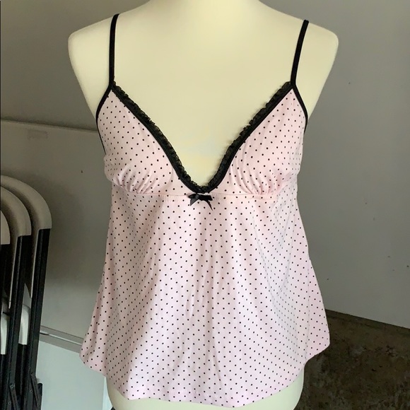He Loves Me... Other - Blush pink and black dotted pajamas